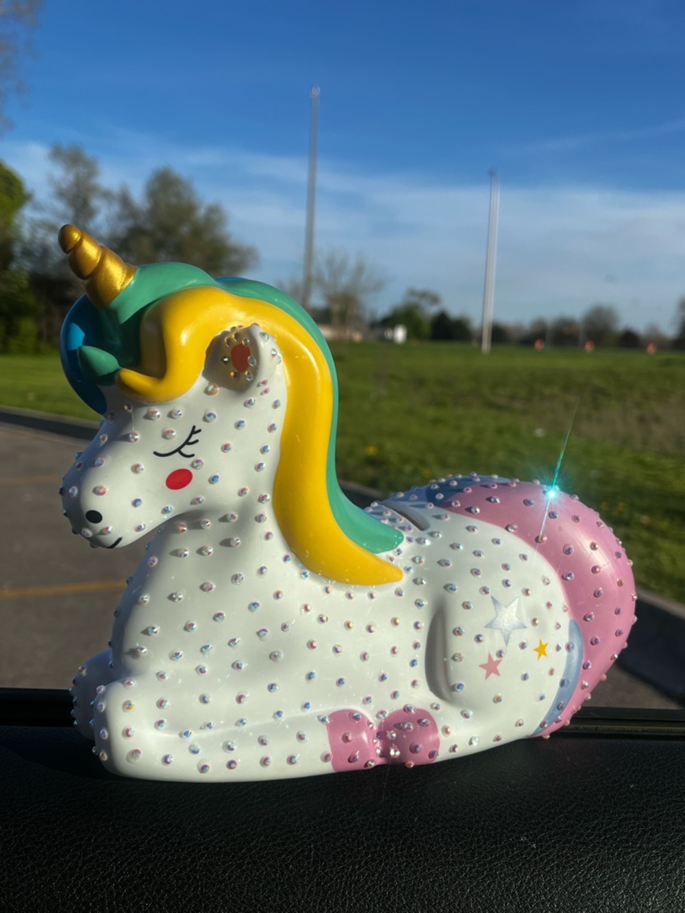 Bling Hand Crafted Colorful Unicorn Piggy Bank